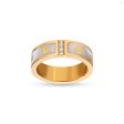 Guy Laroche Grace Ladies Gold Plated Ring With MOP & Crystals Size 54 Cheap