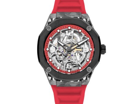 Cerruti 1881 Razzuolo Men s Sport Automatic Red Silicone Starp Watch Sale