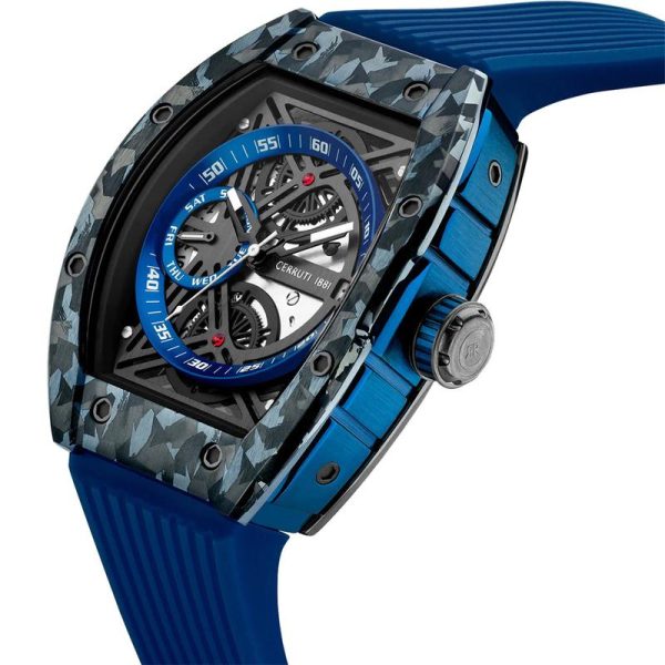 Cerruti 1881 Ovaro Men s Analog Blue Rubber Strap Watch Online now