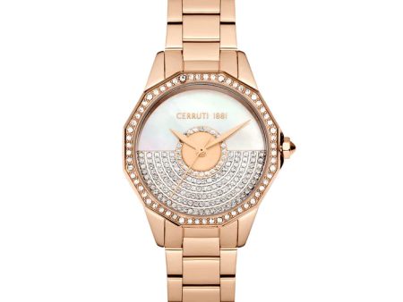 Cerruti Jesina Women s White Dial Rose Gold Watch Supply