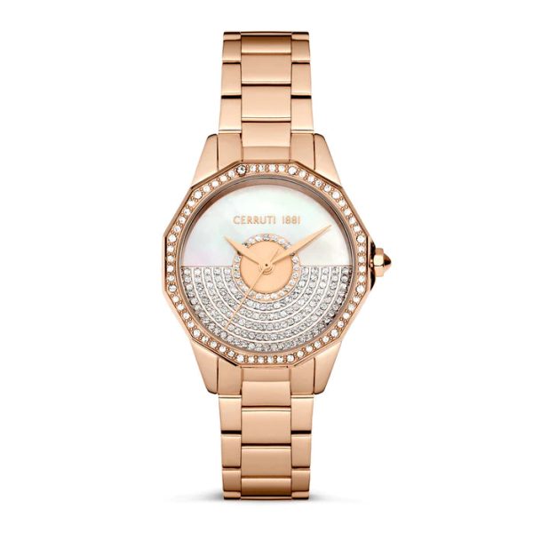 Cerruti Jesina Women s White Dial Rose Gold Watch Supply