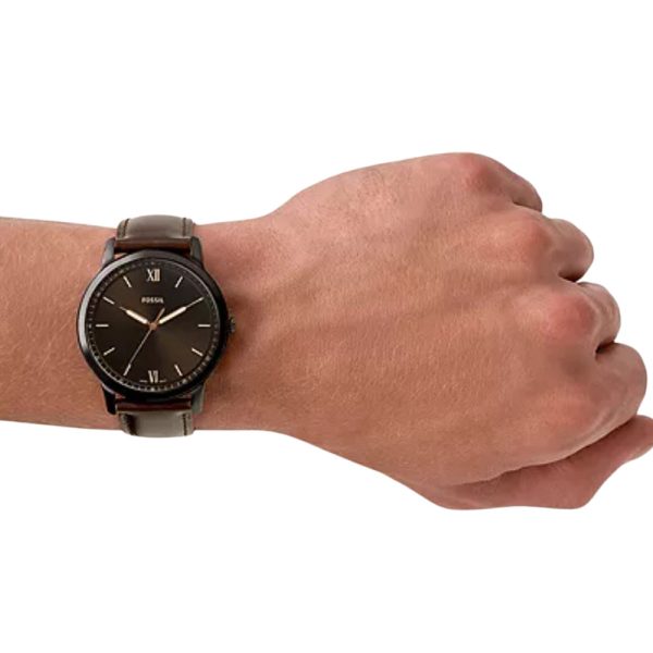 Fossil Men s Minimalist Three-Hand Brown Leather Watch Online Sale