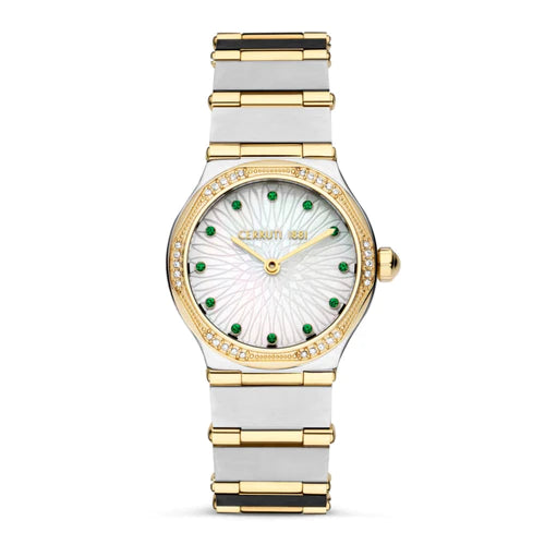 Cerruti 1881 Rendinara Women s White MOP Dial Gold and Silver Watch Online