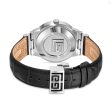 Guy Laroche Sacha Gents Silver Dial Stainless Steel Case Black Leather Starp Watch Cheap