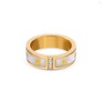 Guy Laroche Grace Ladies Gold Plated Ring With MOP & Crystals Size 54 Cheap