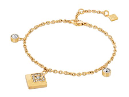 Guy Laroche Grace Ladies Gold Plated Bracelet With Crystals For Discount