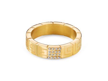 Guy Laroche Audrey Ladies Gold Plated Ring With Crystals Size 52 Hot on Sale