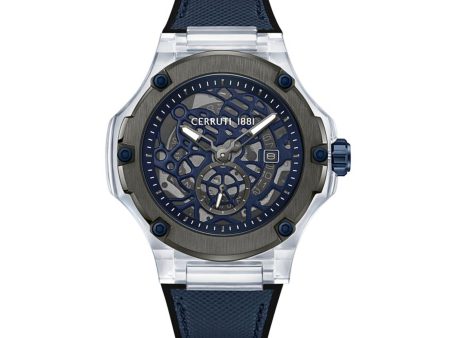 Cerruti Lucardo Men s Blue Rubber Strap Watch For Sale