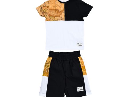 Alviero Martini Kids Boy s Black Geo Set T-Shirt & Bermuda Discount