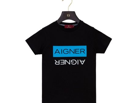 Aigner Kids Boy s Black T-shirt Supply