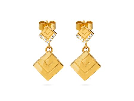 Guy Laroche Audrey Ladies Gold Plated Earrings With Crystals Cheap