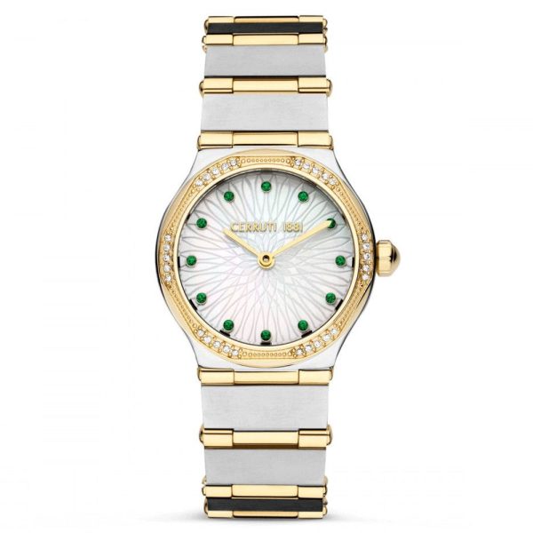 Cerruti 1881 Rendinara Women s White MOP Dial Gold and Silver Watch Online