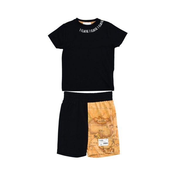 Alviero Martini Kids Boy s Black Geo Set T-Shirt & Bermuda Online