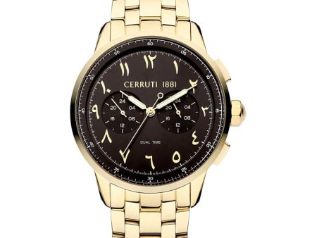 Cerruti 1881 Mucciano Men s Brown Dial Gold Tone Watch For Cheap