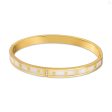 Guy Laroche Grace Ladies Gold Plated Bangle Wirh MOP & Crystals Hot on Sale