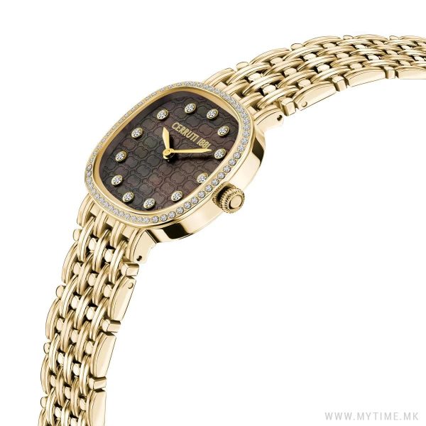 Cerruti 1881 Gresta Women Brown Dial Gold Tone Watch Online now