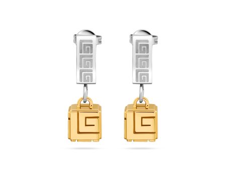 Guy Laroche Aline Stainless Steel Gold Plated Earrings With Crystals Online