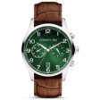 Cerruti Cavareno Men s Green Dial Brown Leather Strap Watch Cheap