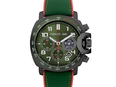 Cerruti 1881 Positano Men s Green Dial Green Leather Starp Watch Online Hot Sale