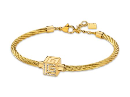 Guy Laroche Aline Ladies Gold Plated Bracelet With Crystals Online Hot Sale