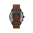 Fossil Men s Brox Multifunction Brown Leather Watch Hot on Sale