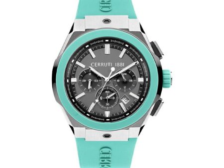 Cerruti 1881 Ruscello Men s Black Dial Turquoise Silicone Strap Watch Online Sale