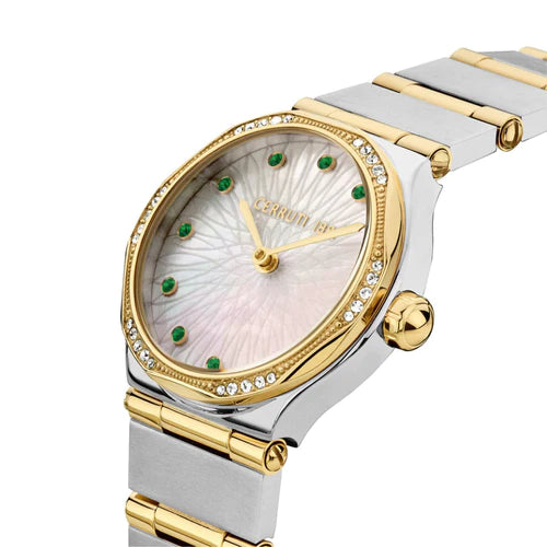 Cerruti 1881 Rendinara Women s White MOP Dial Gold and Silver Watch Online