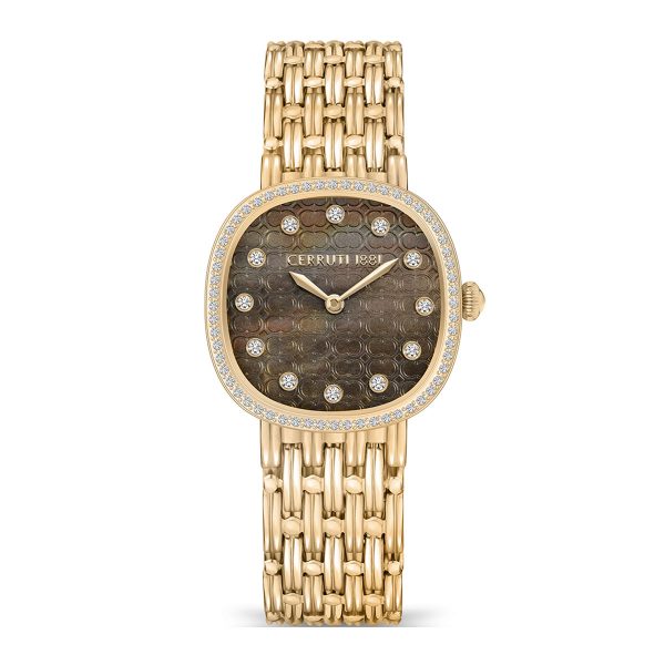 Cerruti 1881 Gresta Women Brown Dial Gold Tone Watch Online now