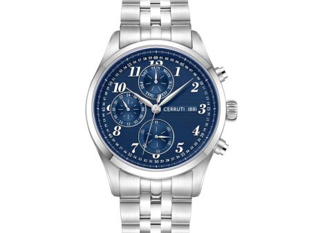 Cerruti 1881 Cavareno Men s Blue Dial Round Shape Stainless Steel Analog Watch Discount