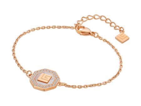 Guy Laroche Ambre Ladies Rose Gold Bracelet With MOP & Crystals Online