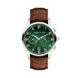 Cerruti Cavareno Men s Green Dial Brown Leather Strap Watch Cheap