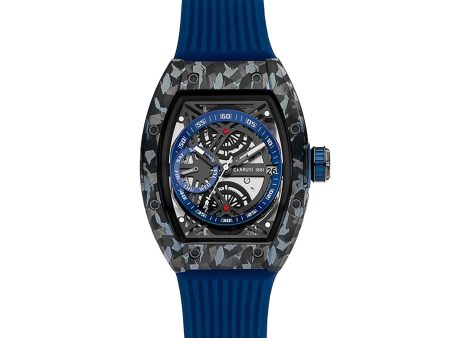 Cerruti 1881 Ovaro Men s Analog Blue Rubber Strap Watch Online now