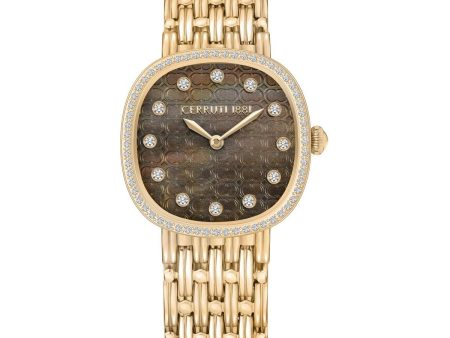 Cerruti 1881 Gresta Women Brown Dial Gold Tone Watch Online now