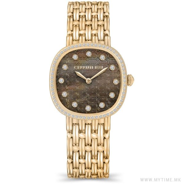 Cerruti 1881 Gresta Women Brown Dial Gold Tone Watch Online now