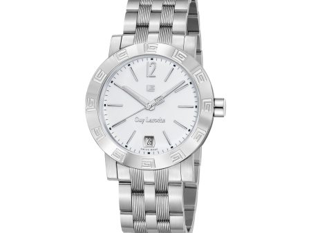 Guy Laroche Alex Gents White Dial Stainless Steel Watch Online now