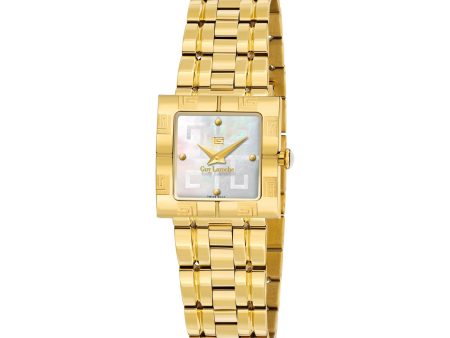 Guy Laroche Camille Ladies White MOP Dial Gold Plated Watch Discount