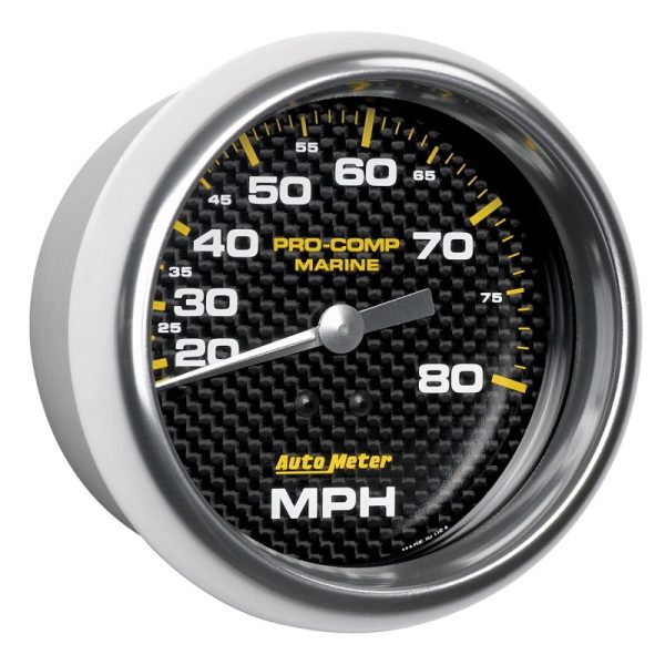 Autometer Gauge Speedometer 3-3 8in 80MPH Mechanical Marine Carbon Fiber Fashion