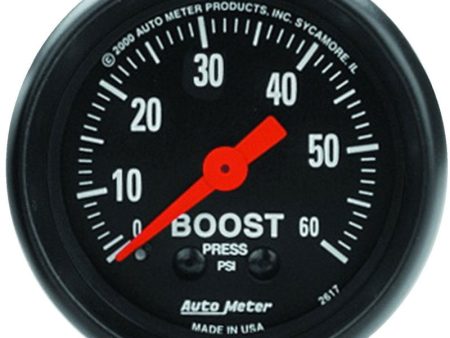 Autometer Z Series 52mm 0-60 PSI Mechanical Boost Gauge Online now