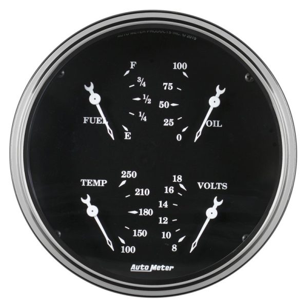 Auto Meter Gauge Quad 5in 240E-33F Elec Old Tyme Black Supply