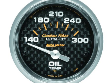 Autometer Carbon Fiber 52mm 140-300 Deg F Electronic Oil Temperature Gauge For Cheap