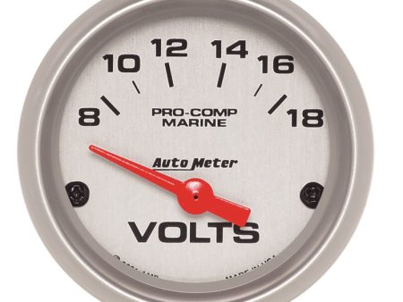 Autometer Voltmeter 2-1 16in 18V Electric Marine Silver Ultra-Lite Gauge Online Sale