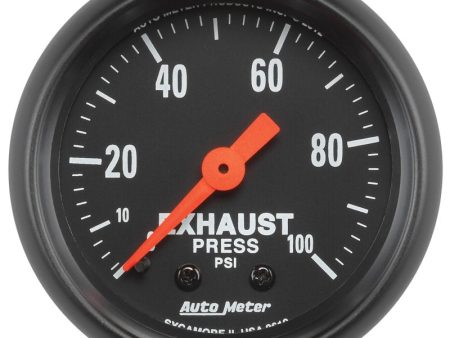 Autometer Z Series 2-1 16in 0-100 PSI Mechanical Exhaust Pressure Gauge Discount