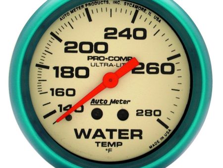 Autometer Ultra-Nite 66.7mm 140-280 Deg F Mechanical Water Temp Gauge For Cheap