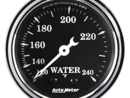 Auto Meter Gauge Water Temp 2 1 16in 120-240F Mech Old Tyme Black on Sale