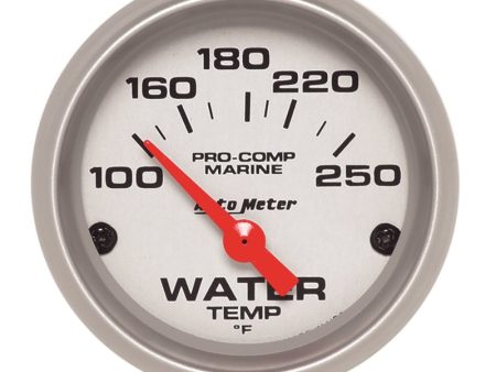 Autometer Water Temp Gauge 2 1 6in 100-200 Degree F Electric Marine Silver Supply