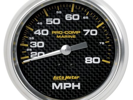 Autometer Gauge Speedometer 3-3 8in 80MPH Mechanical Marine Carbon Fiber Fashion