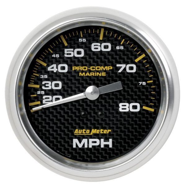 Autometer Gauge Speedometer 3-3 8in 80MPH Mechanical Marine Carbon Fiber Fashion