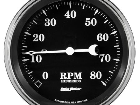 Auto Meter Gauge Tachometer 3 3 8in 8k RPM In-Dash Old Tyme Black Online Sale