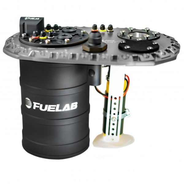 Fuelab Quick Service Surge Tank w 49442 Lift Pump & Dual 500LPH Brushed Pumps w Controller -Titanium Online now